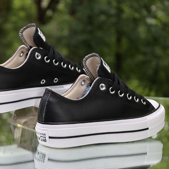 Converse Chuck Taylor All Star Lift Platform Black Leather - Picture 11 of 15